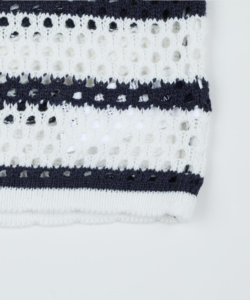 HARDCORE HAPPINESS Signature Stripe Crop Knit_Navy