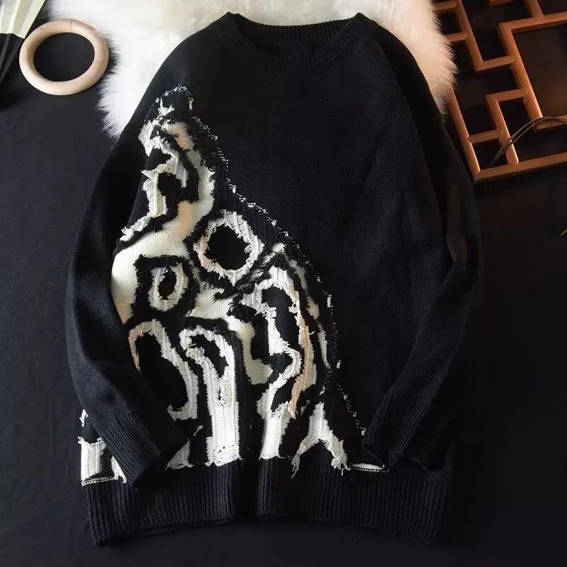 Men's Crew Neck Knit Sweater Trendy Stylish Autumn Winter New Style Base Layer Fashion Loose Versatile Top