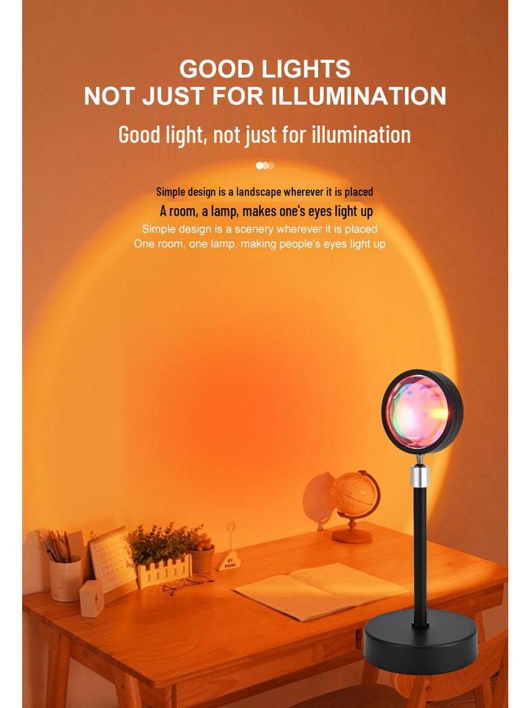Sunset Lamp Color-Changing Night Light for Photography, Live Streams, Influencers & Atmosphere Projection