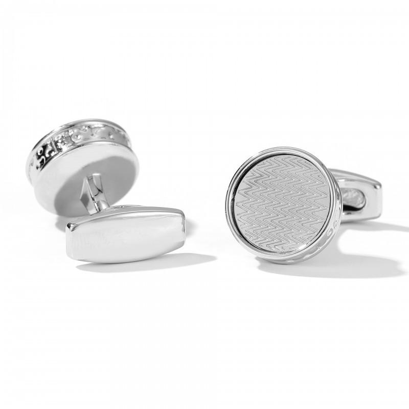 Men s Cufflinks Fashionable Stripe French Simple Silver Round Jewelry artificial