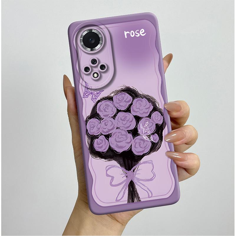For Huawei Nova 9 Case Aesthetic Butterfly Flowers Soft Silicone Shockproof Phone Cover For Honor 50 Camera Protective Casing