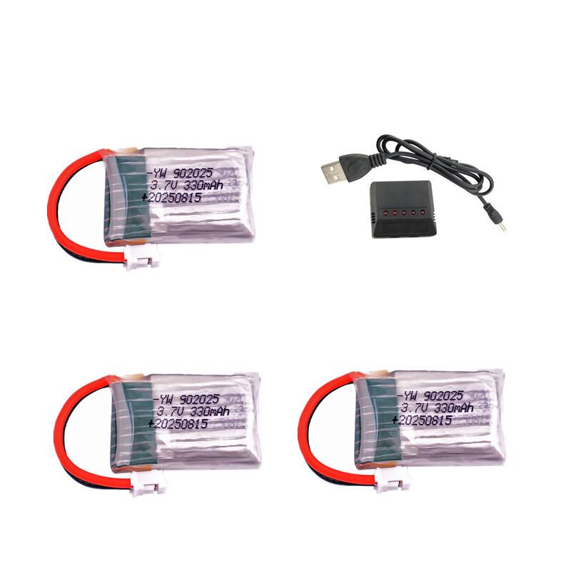 New Upgrade 902025 3.7V 330mAh PH2.0 Mini Drone Battery For Mini RC Quadcopter RC Car Mini RC Toys Parts Battery with Charger