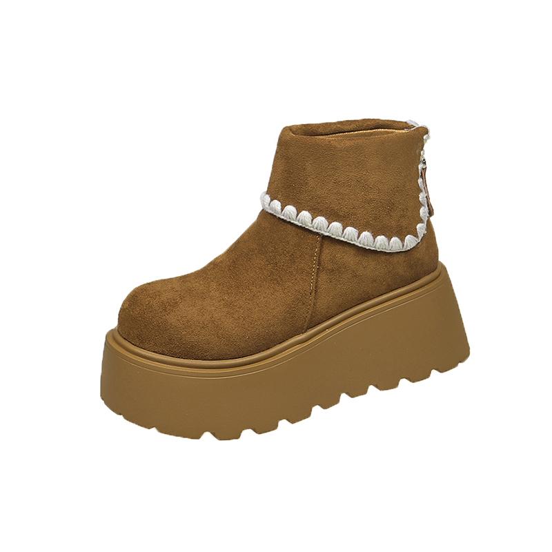 Fashion Design Fashion Platform Heels Women Ankle Boots Keep Warm Height Increase Short Booties Autumn Winter Ladies Shoes Zapatos Mujer