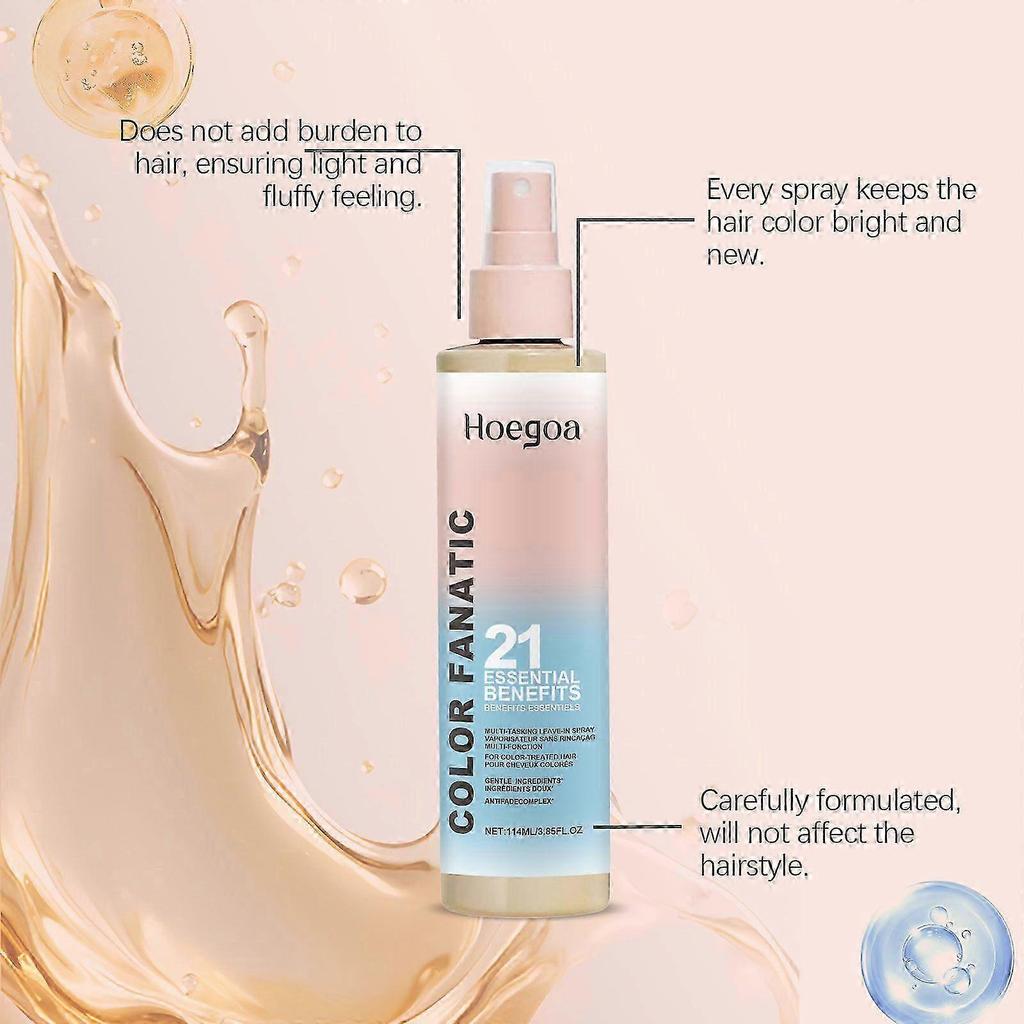 Feuchtigkeitsspendendes Haarpflegespray für Dauerwelle & Farbe | Hitzeschutz, Frizz-Kontrolle, Vitamin E, Farberhalt, 114ml
