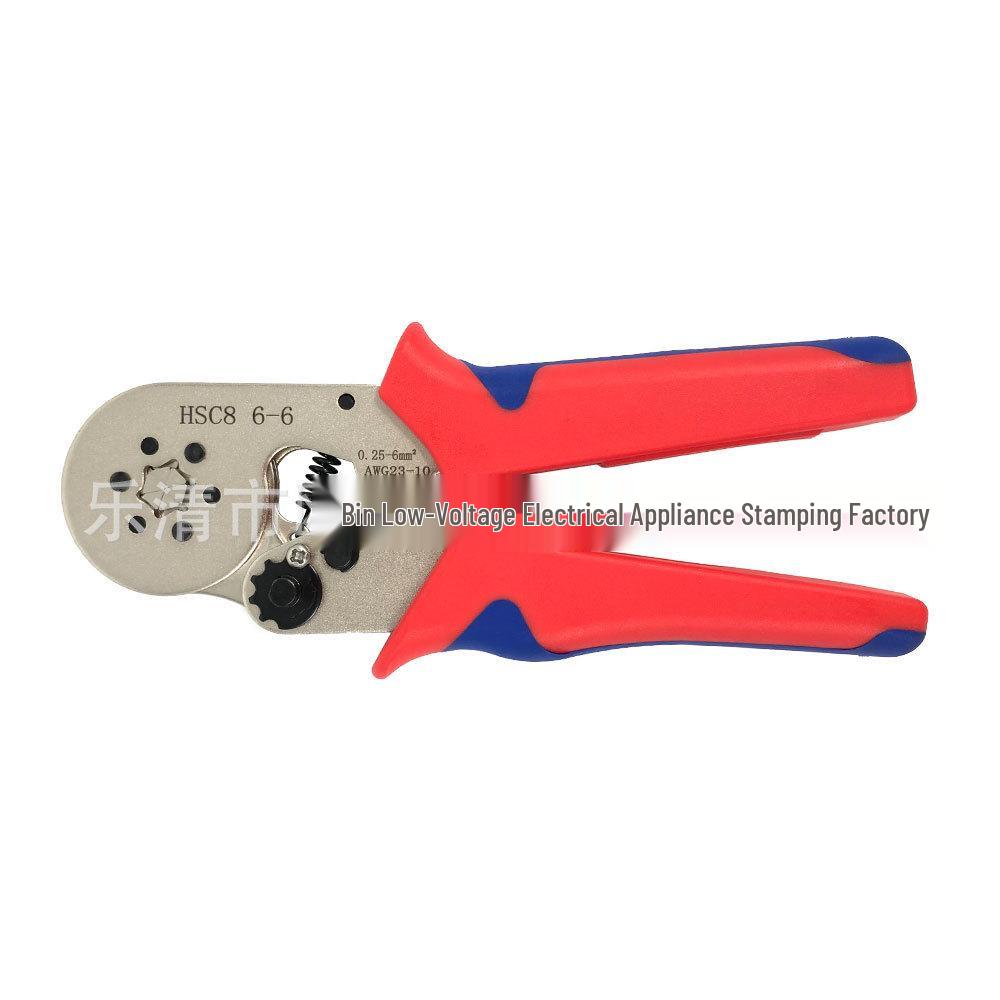 Manufacturer 6-6A European Style Tubular Terminal Crimping Pliers for Wire & Insulation, Manual Tool.