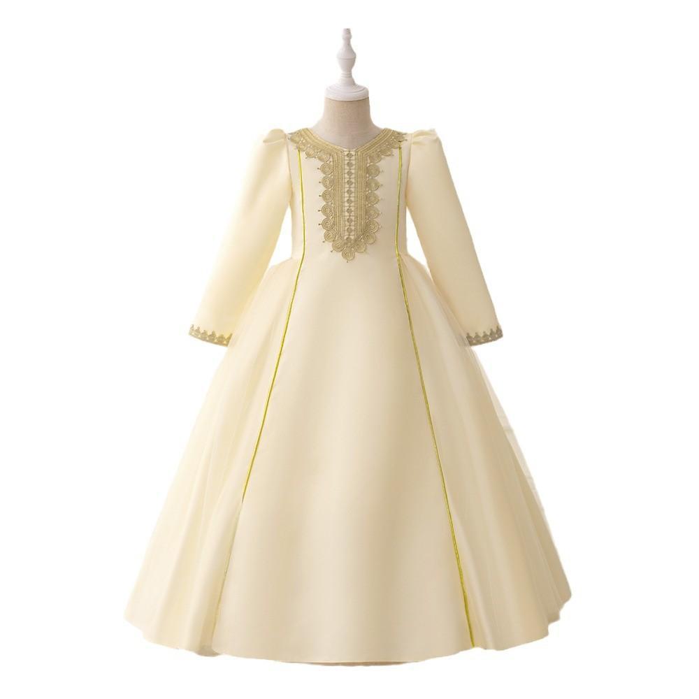 Elegancka haftowana suknia wieczorowa dla dziewcząt - inspirowana Dubajem i Turcją