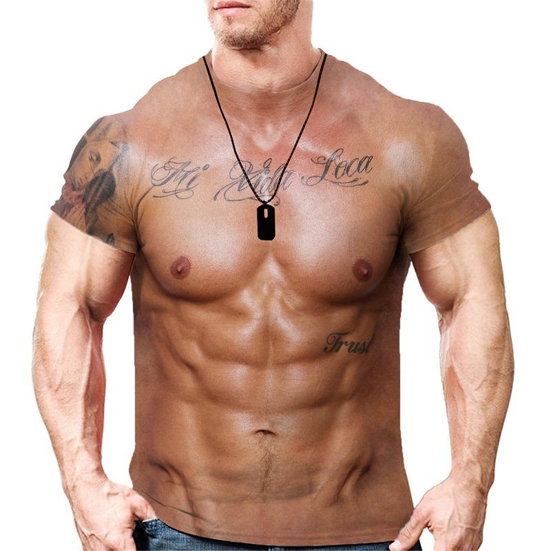 ETST WENDY 005 Grappig Spier Tattoo 3D Print T-shirts Streetwear Heren Mode Casual Oversized O-Hals Korte Mouw T-shirt Tees Tops Kleding L
