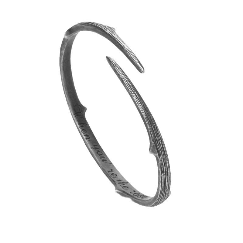 Koreanisches Retro-Dornenarmband: Unisex Offener Bund, Schlicht und Trendig