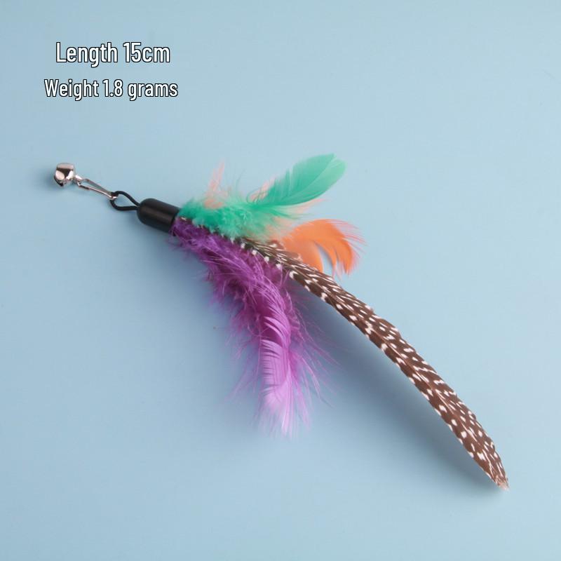 Cat Feather Teaser Replacement Head - Plush Toy for Fishing Rod