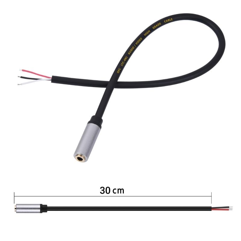 30cm Female Port 3.5mm to Bare Wire Open End TRS 3Pin Connector Cable Cord Wire For Earphone And Headset Repair