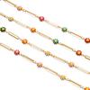 1Meter Copper Chain Enamel Daisy Flower Beaded Charm Paper Clip Chains for DIY Handmade Jewelry Making Necklace Bracelet