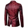 Men's Court Style Dark Grain Design Fashion One Button With Slim Suit