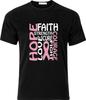 Breast Cancer Awareness Full Colour D.T.F Black Cotton T Shirt Mens Womens Tees Top