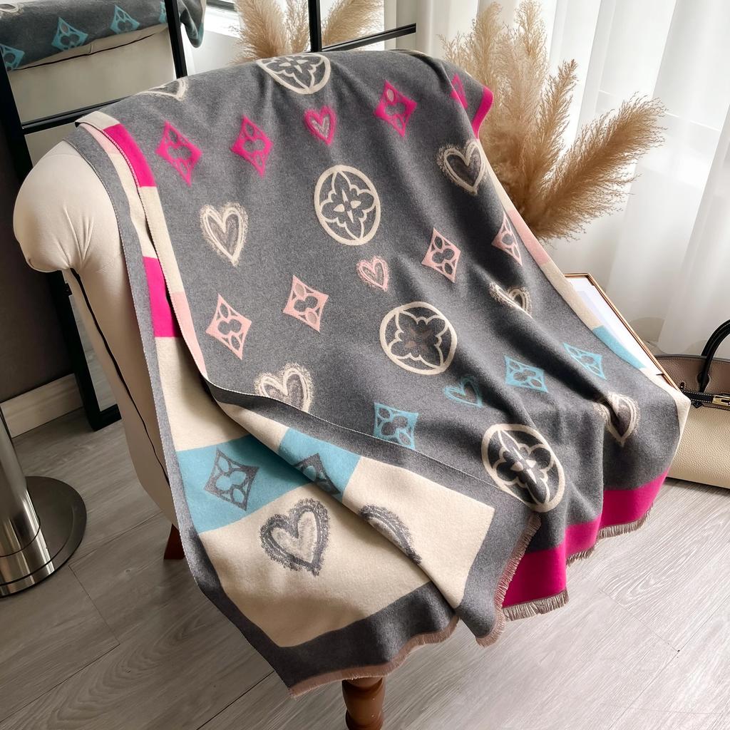 Luxury Cashmere Love Scarf Winter Women Pashmina Shawls Warm Blanket Wraps Female Foulard Bandana Brand Thick Scarves Hijab New