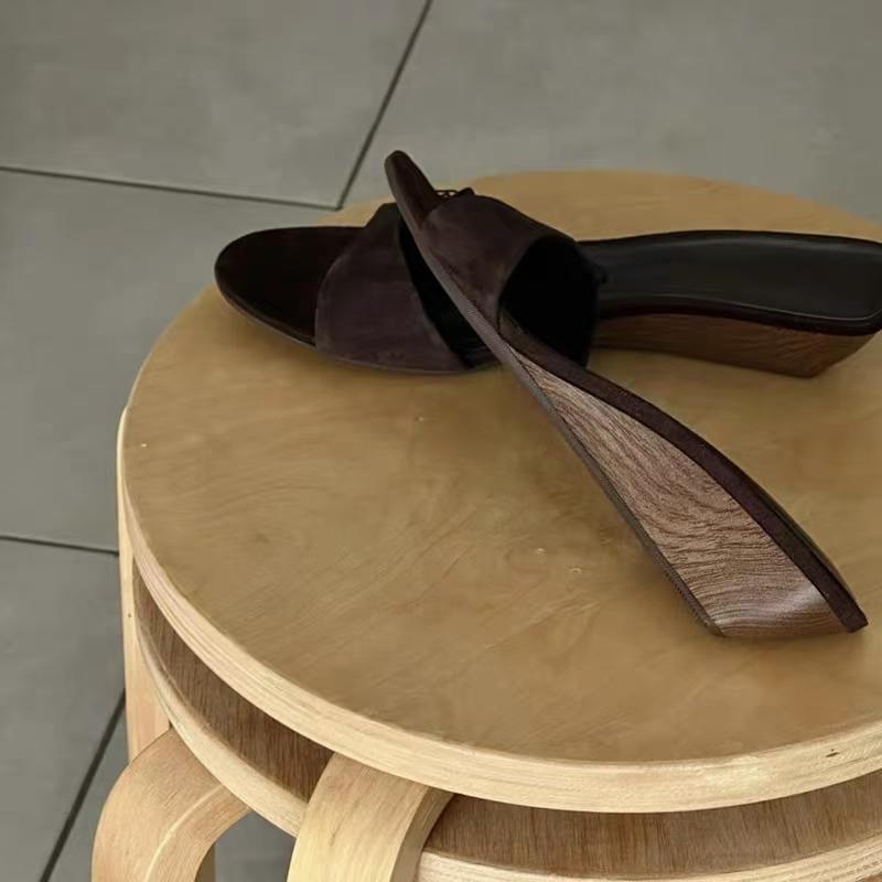 Fashion Designer Summer Women's Fashion Open Toe Slippers Comfort Wedges Heel Slides Ladies Casual Evening Party Shoes