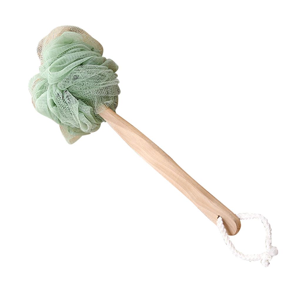 Långhandtagad Kroppsskrubbare Rengöring Badskrubb Badskrubbboll för Badrumsdusch Grön