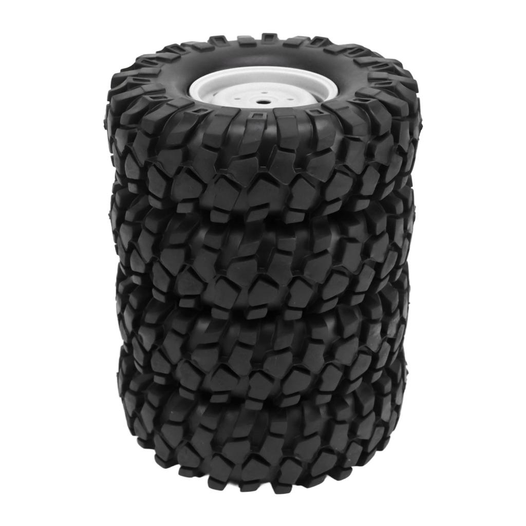 4PCS RC Off Road Vehicle Tires 1.9 Inch Universal Rubber RC Wheels and Tires for RC Off Road Vehicle Climbing Car White