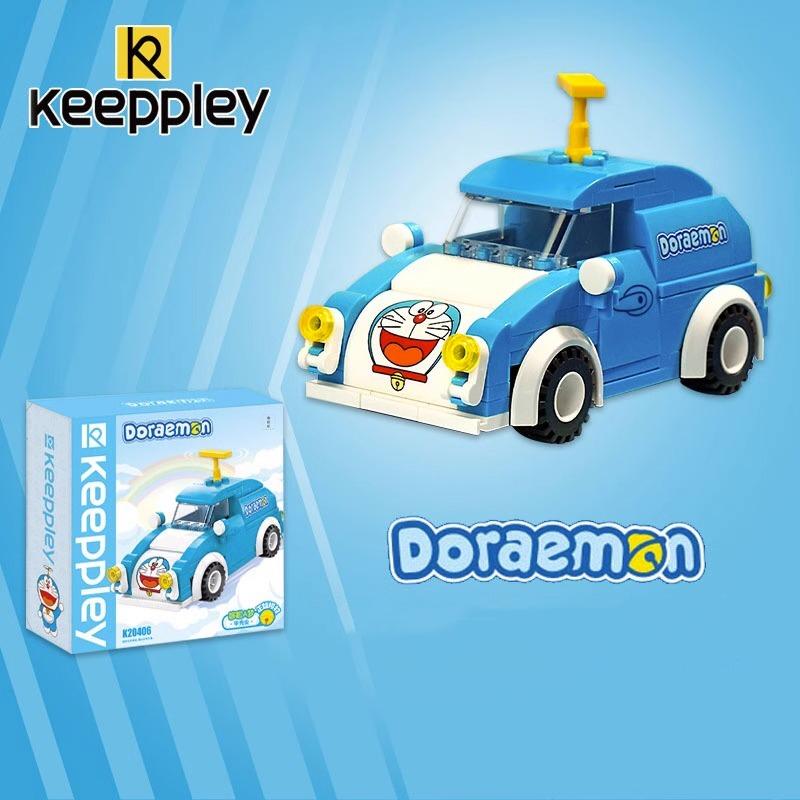 Keeppley Building Blocks Doraemon Car Bus Model Kawaii Splicing Children's Toys Birthday Gift Ornaments Animation Peripherals