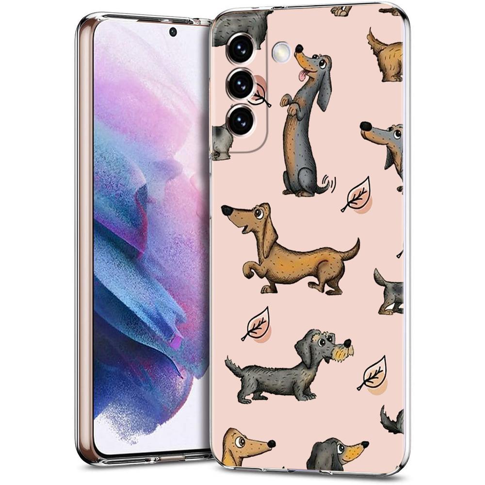 Phone Case For Samsung Galaxy S24 Ultra S23 FE S22 S20 S21 5G S10 S9 Plus S10E S8 Soft Clear Dachshund Sausage Dog Cover