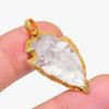 Crystal Quartz Gemstone Handmade 925 Sterling Silver Jewelry Pendant 1.58" KJ-1607