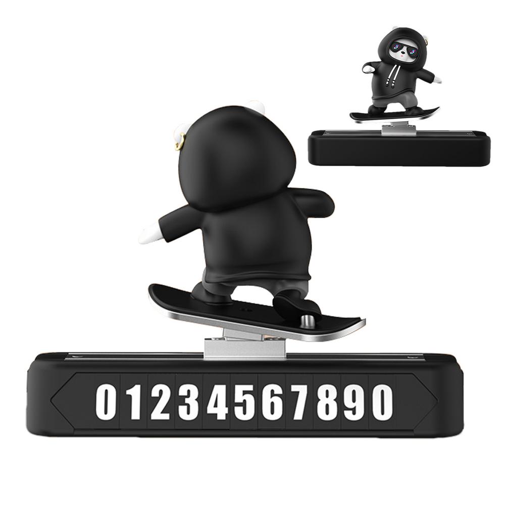 

Карточка для парковки автомобиля Номерной знак Парковочные номерные знаки Временная карточка для парковки автомобиля Декор «Катающийся медведь» Движущийся центр приборной панели чёрный