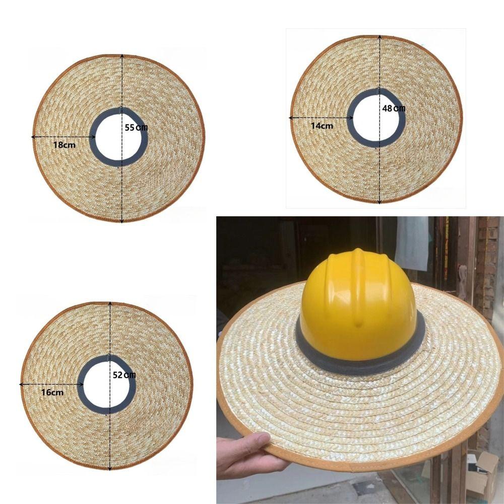 Large Brim Construction Safety Hats Brim Breathable Sun Protection Sunshade Work Straw Caps Neck Protect Hard Hat Sun Shade