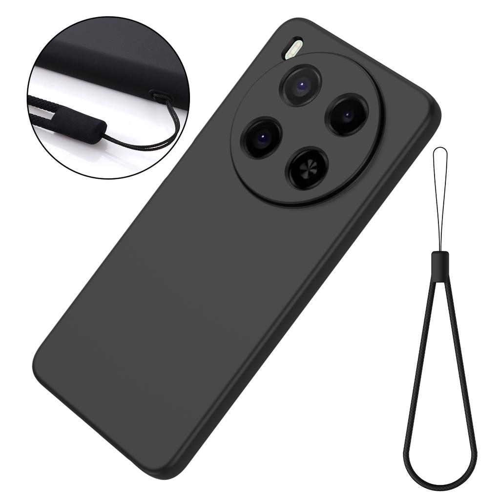 For ZTE Blade V70 Max Liquid Silicone Case Phone Back Cover with Hand Strap