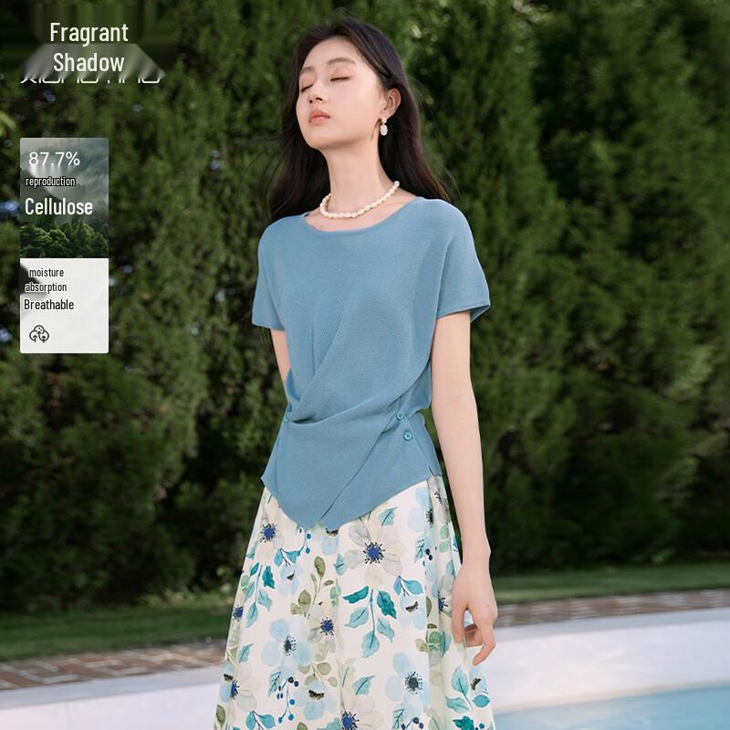 Xiangying Women s Slim Fit Knit Short Sleeve T-shirt S