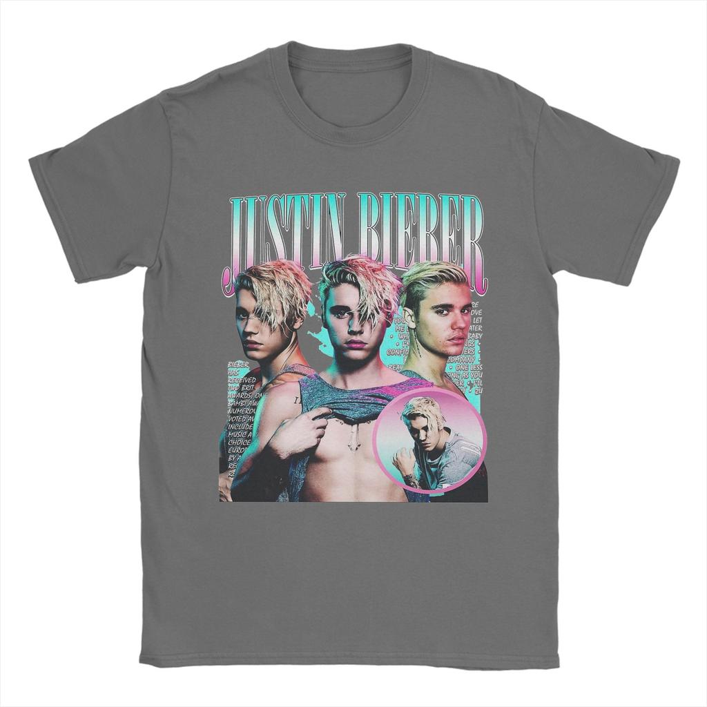 Men's T-Shirts Justins Biebers Leisure Pure Cotton Tees Short Sleeve T Shirts Round Neck Tops Party