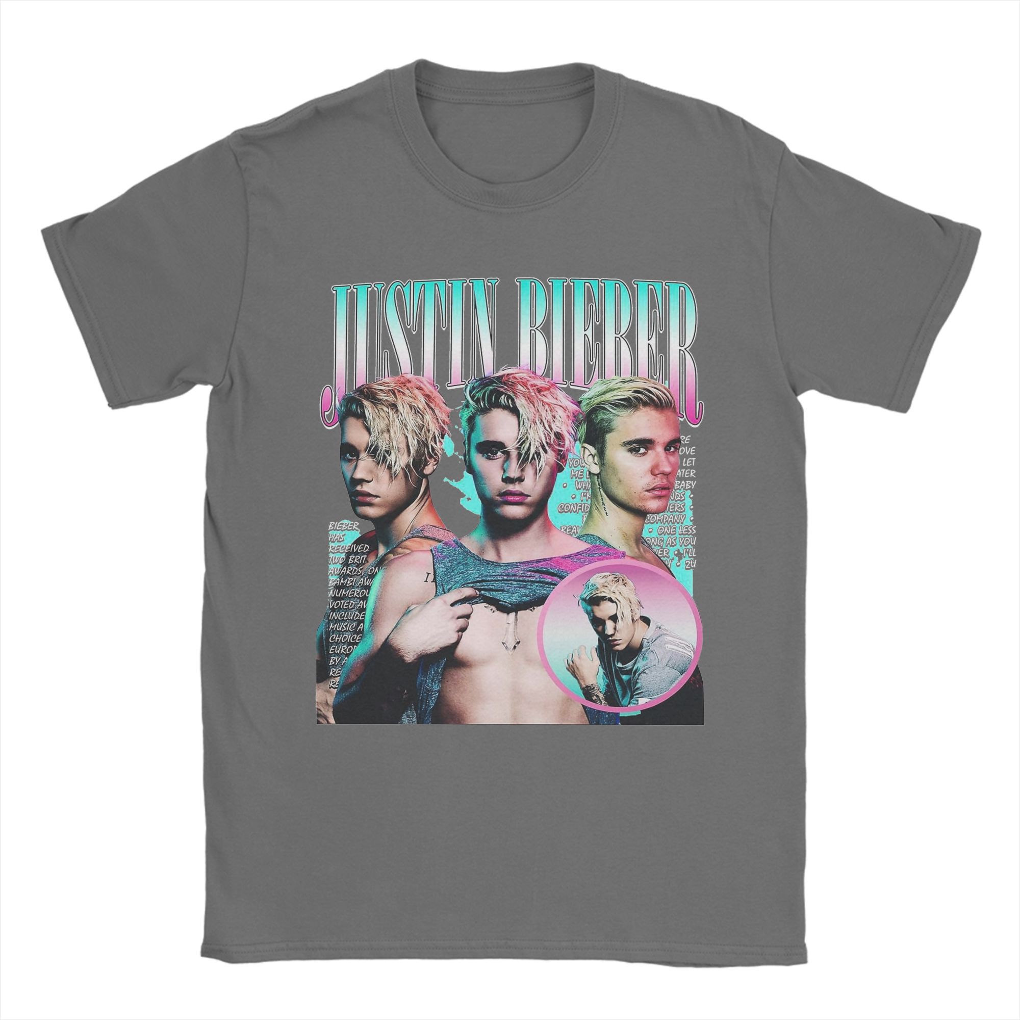 

Чоловічі футболки Justins Biebers Повсякденні Бавовняні футболки З коротким рукавом Футболки З круглим вирізом Топи Вечірка S