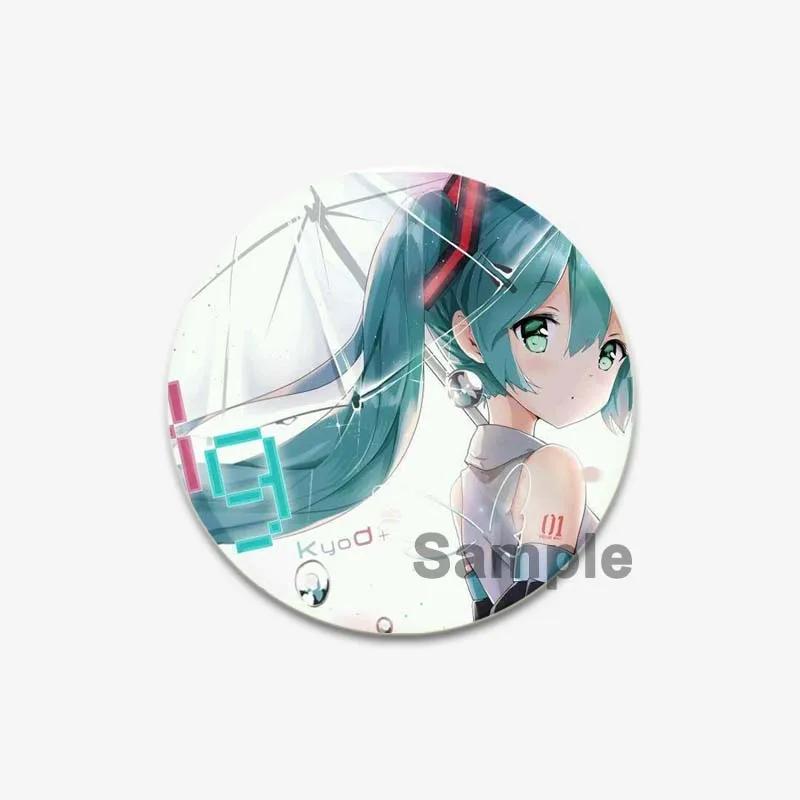 32/44/58mm Cute Cartoon Figure Miku Brooches Cosplay Singer Exquisit Badge for Collar Backpack Hat Accessory Handmade Pin Gift