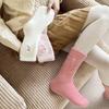 Women Fuzzy Bow Socks Fluffy Warm Knot Thick Socks Cute Embroidered Cozy Socks for Girls Winter