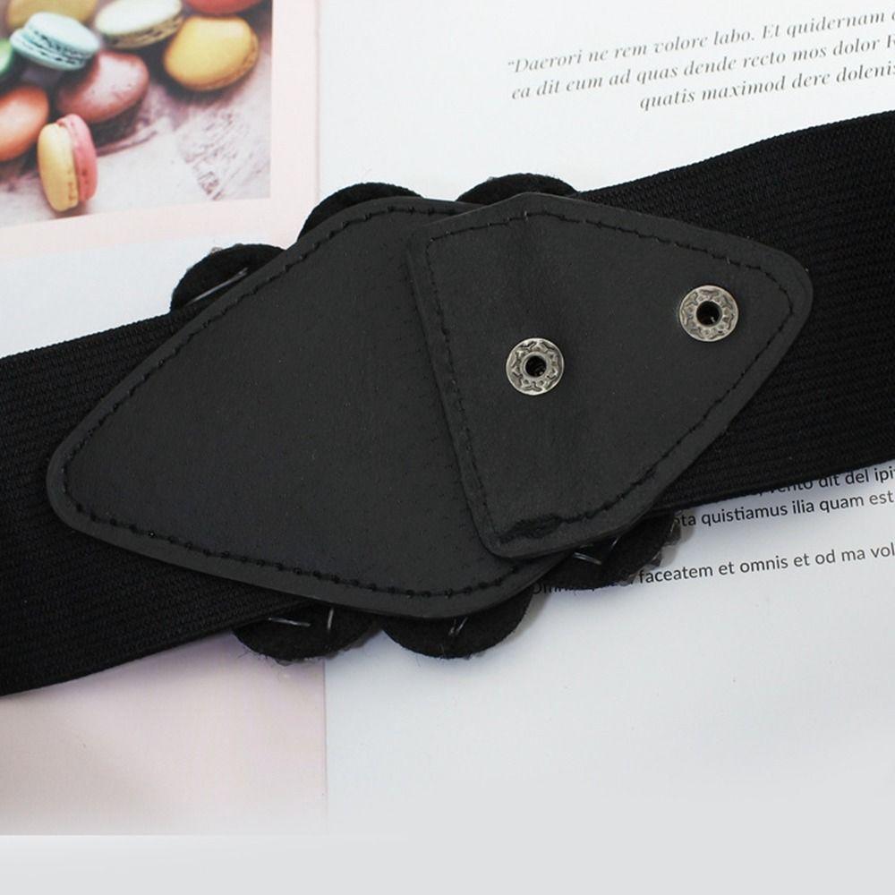 Flower Women Waistband Wide Rhinestone Waist Belt Fashion Elastic Cummerbunds Sweater