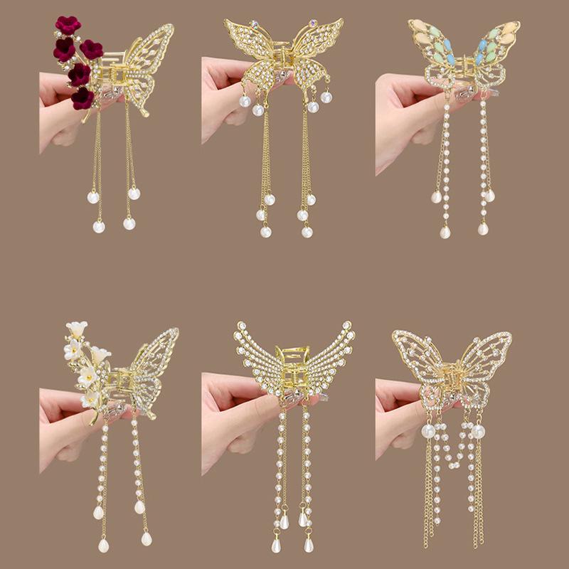 Elegant Metal Butterfly Hairpin with Tassel Pendant for Women, 2025 New Style