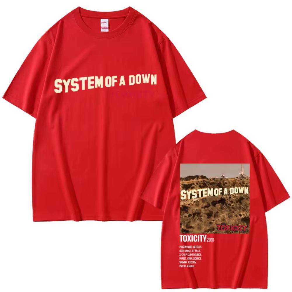 Alternative Metal Rock Band System of A Down Toxicity Album Graphic Tshirt Mens Women  Casual pure Cotton Vintage Tshirts