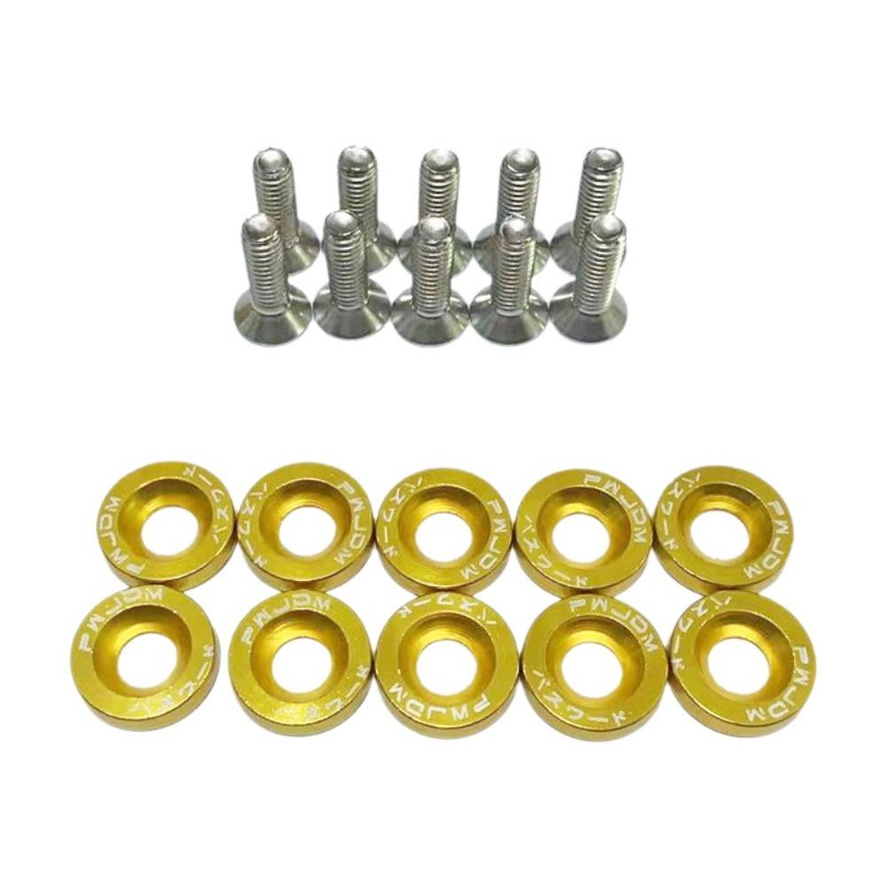 10 stuks/pak M6 Ringen JDM Stijl Universele Scooter Bevestigingsmiddelen Schroeven Aluminiumlegering Zeskant Auto Gemodificeerde Bevestigingsmiddelen