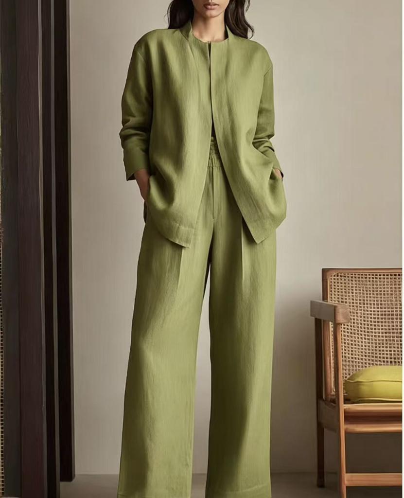 1116 New Batch Season New European and American Style Loose Shirt Wide Leg Pants Casual Suit Looks Tall