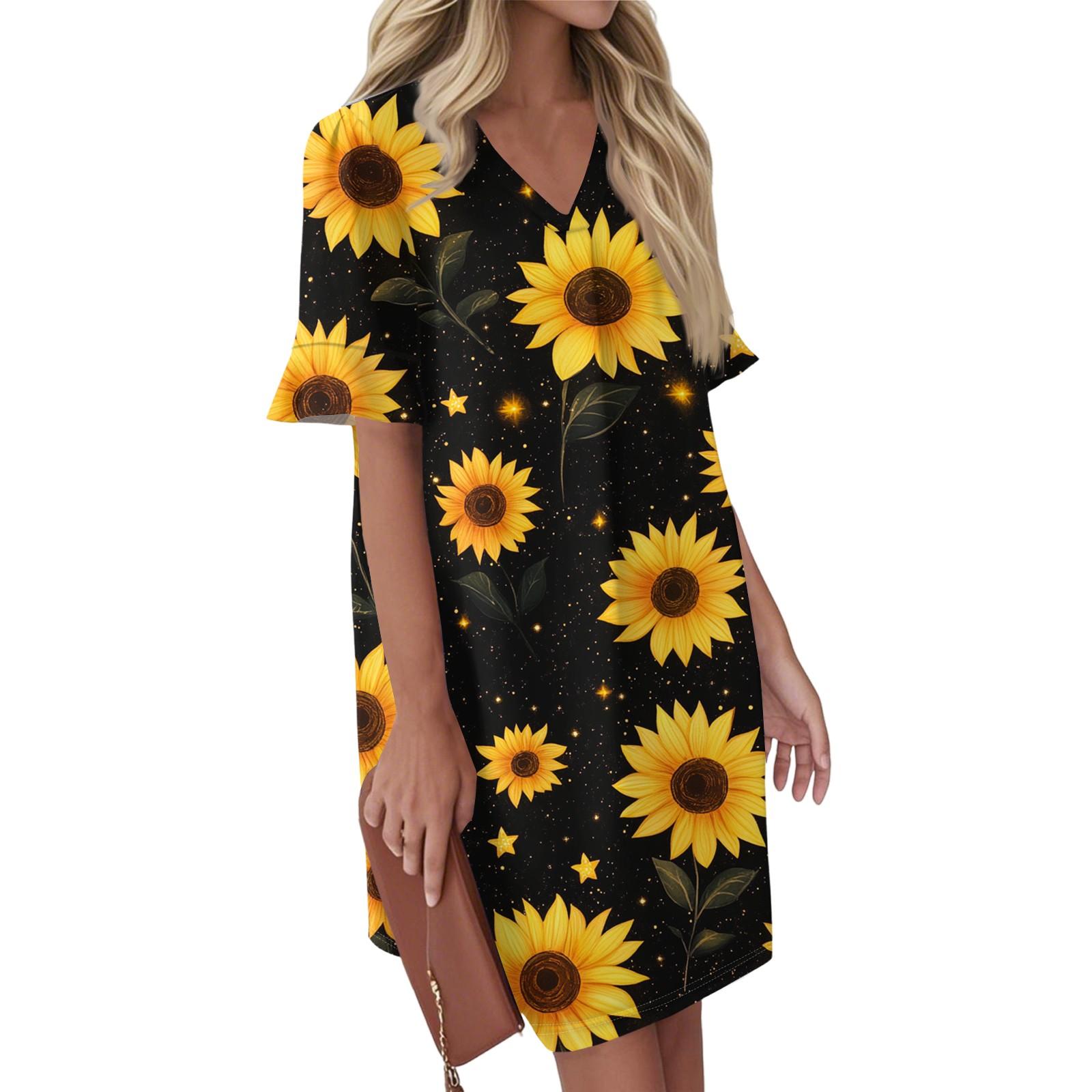 

Женское летнее винтажное платье с цветным лоскутным принтом, плиссированное, с коротким рукавом, V-образным вырезом и карманом-завязкой S чёрный