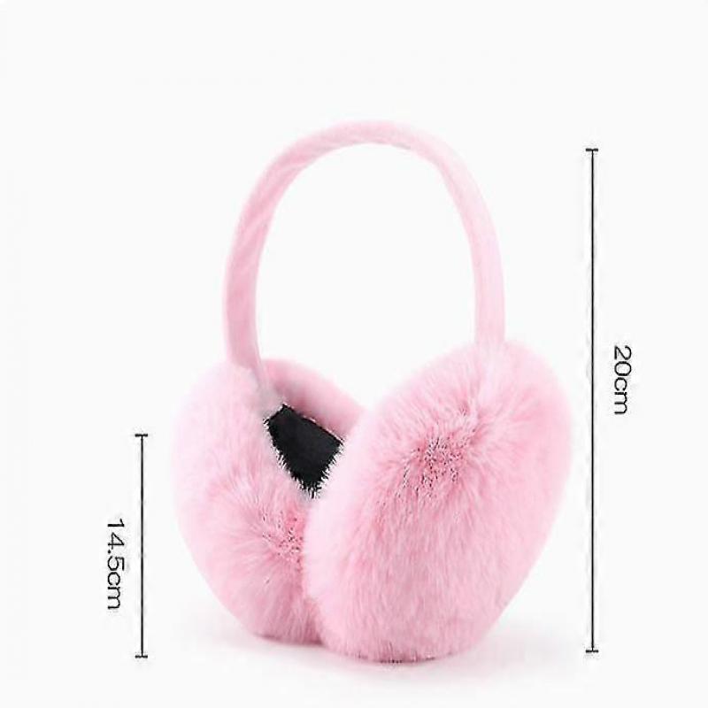 Winter Ear Muffs Faux Fur Warm Earmuffs Cute Foldable Outdoor Ear Warmers For Women Girls pink