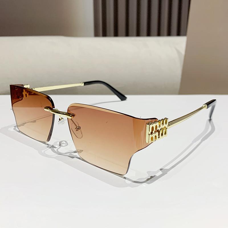 New Metal Frameless Polygonal Fashion Sunglasses Y2k Women's Sunglasses Trendy Sunglasses 90323