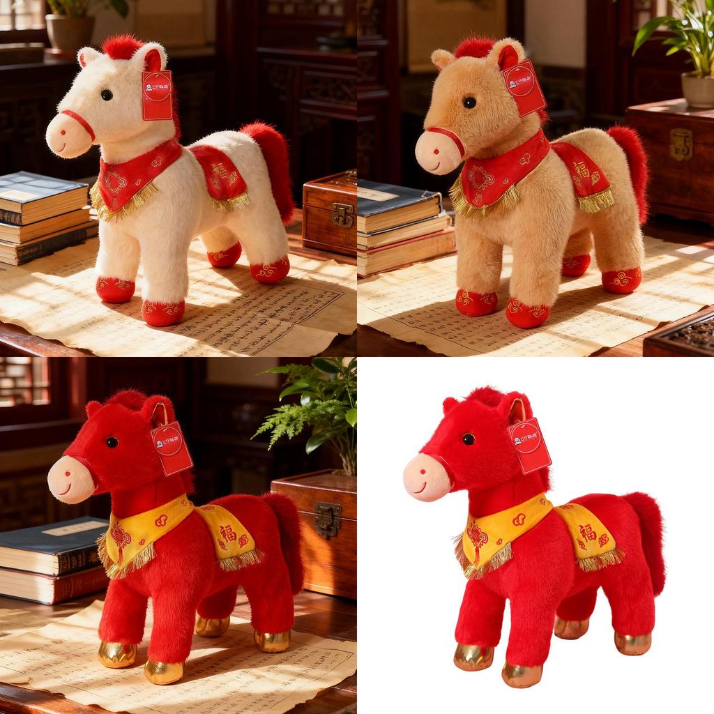 Year Of The Horse Zodiac Plush Toy With Pp Cotton Fill For Lunar New Year Gift Celebration