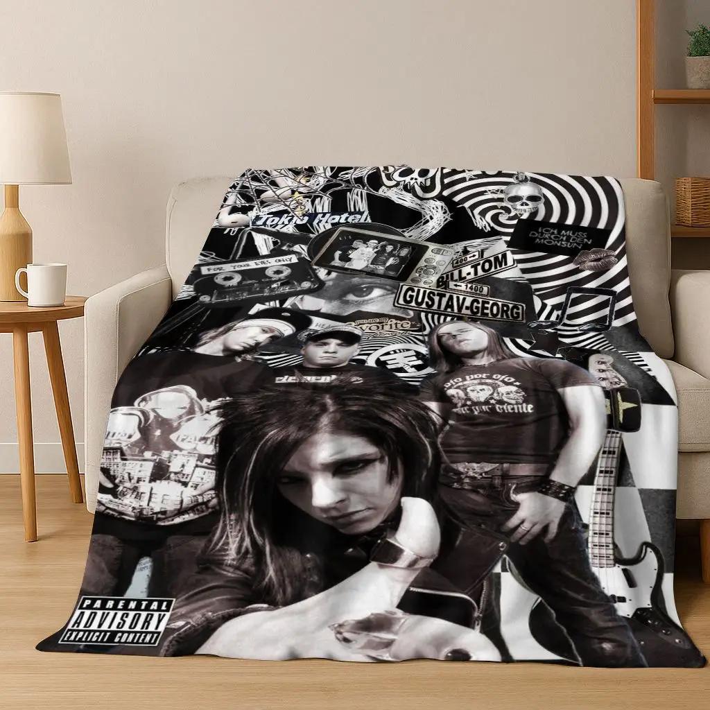 Coperta in Flanella Artistica Tokio Hotel Bill Tom Kaulitz Rock Music, Morbida e Accogliente Coperta da Divano/Letto per Casa Camera da Letto Coperta Regalo