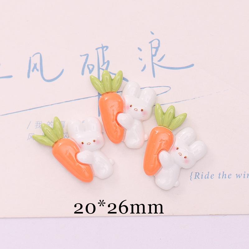 10 Pcs New Mini Cute Cartoon Rabbit, Dairy Farm Series Resin Scrapbook Diy Jewellery Hairpin Accessories Decorate Craft A96