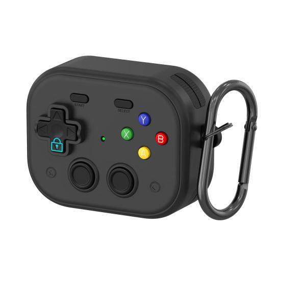 TPU Protective Case with Keychain for Airpods Funny Handheld Game Design Hard Shell Cover with Safety Lock Design for Men Boys