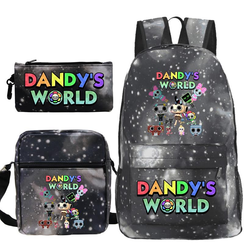 Dandy's world hot-selling children's backpack set, primary and secondary school bag, shoulder bag, casual pencil bag.