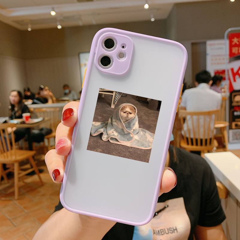 Super cute cats dogs Bumper Phone Case For iphone12 11 Pro Max X XS Max XR 7 8 Plus 12mini Translucent Matte Shockproof Cover
