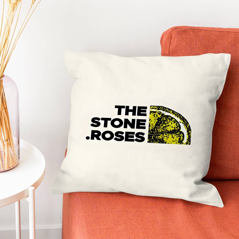 The SStone Roses Band Pillow Case Silky Short Plush With Invisible Zipper Dustproof Sofa Cushion Cover For Home Decor