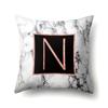 Polyester Pillowcase 26 English Letters Rose Gold Home Marble Decorative Printed Pillowcase