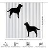 Bathroom Shower Curtain Waterproof Pet Design Home Decor Black Silhouette Dog Shape Decoration White Fabric Shutter For Bath Roo