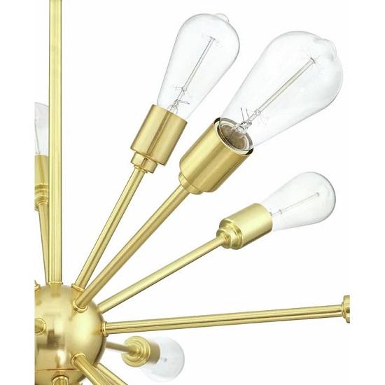 Brass Roof Mounted Chandeliers of 18 Light Dimmable Sputnik Sphere Chandelier